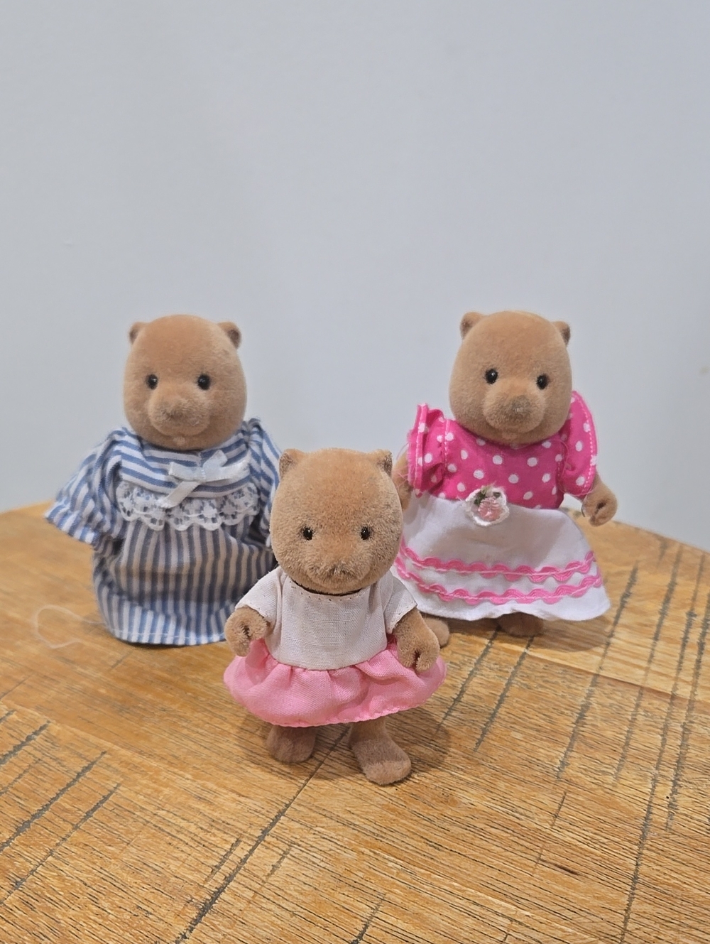 Sylvanian Families Calico Critters Beaver Dolls (Lot Of 3)